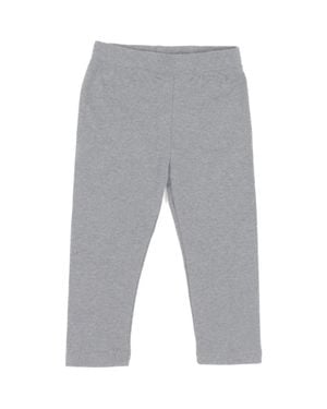 Leveret Girls Cotton Leggings, Solid Colors - Gray