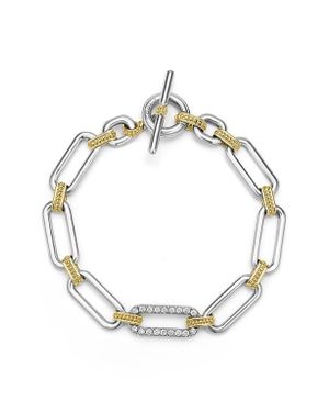 Lagos Signature Caviar Links Chain Bracelet - Metallic