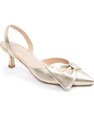 Patricia Green London Bow Pointed Toe Kitten Heel Pump - White