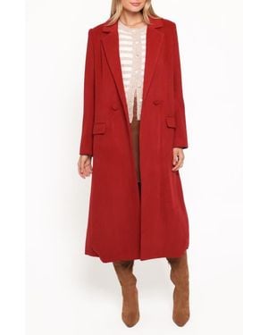 Petal & Pup Jett Long Double Breasted Coat - Red