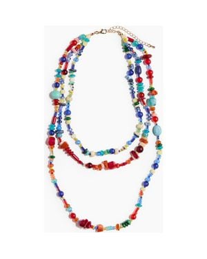 H&M Three-Strand Beaded Necklace - Blue