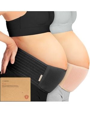 KeaBabies 2-Pack Ease Maternity Support Belt - Black