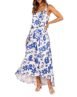Petal & Pup Lulu Floral Print Two-Piece High-Low Dress - Blue