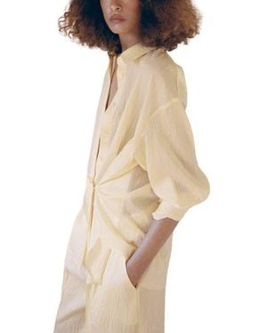 Mango Limonce Side Tie Button-Up Shirt - Natural