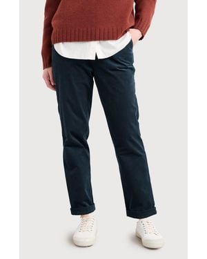Seasalt Cornwall Crackington Sailor Button Crop Pull-On Pants - Blue