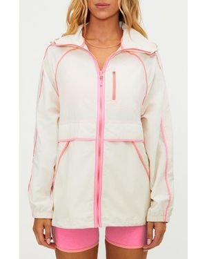 Beach Riot Mel Hooded Nylon Jacket - White