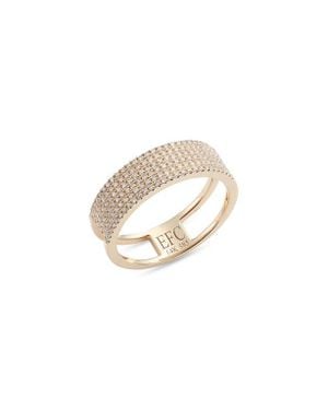 EF Collection Pavé Diamond Cigar Band Ring - White