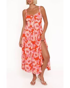 Petal & Pup Elodie Floral Midi Sundress - Red