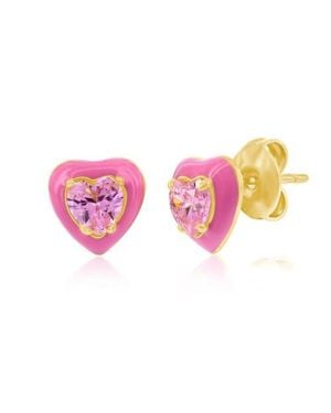 Donatello Gian Tone Heart Earrings - Pink