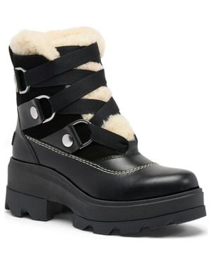 Sorel Joan Frwd Cozy Genuine Shearling Trim Waterproof Boot - Black