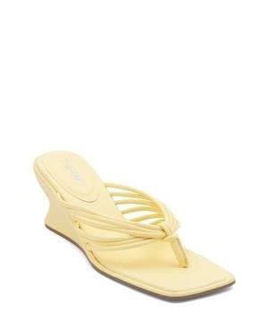 Therapy Australia Leven Square Toe Thong Wedge Sandal - Metallic