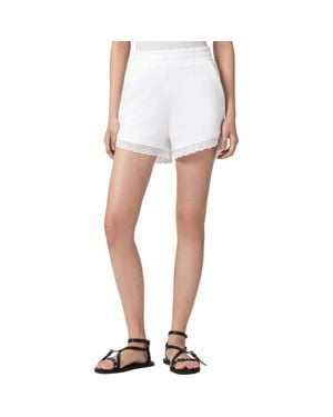AllSaints Lele Eyelet Trim Cotton Shorts - White