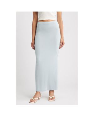 ARTLESS FOREVER Eloise Back Slit Maxi Skirt - Blue