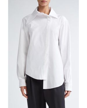 Monse Asymmetric Collar Button-Up Shirt - White
