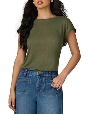 Wit & Wisdom Crochet Cap Sleeve Tee - Green