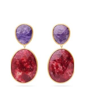 Marco Bicego Lunaria Charoite & Thulite Drop Earrings - Red