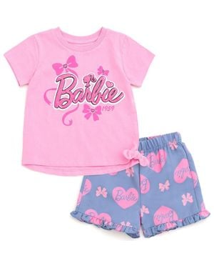 Barbie T-Shirt & Chambray Shorts Set - Purple