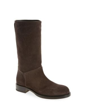 The Row Nobilis Suede Riding Boot - Brown