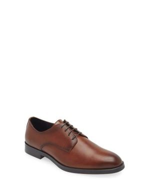 NORDSTROM MENS Emmett Plain Toe Leather Derby Shoes in Brown Ochre Nordstrom Emmett Plain Toe Derby - Brown Ochre - 33% Off  main image 3