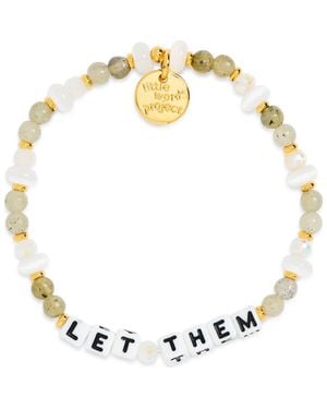 Little Words Project Let Them Moonlit Pebble Stretch Bracelet - Metallic