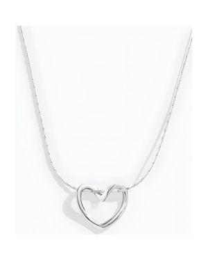 Mint & Lily Open Heart Necklace - Metallic