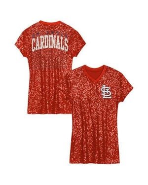 Outerstuff Girls Youth St. Louis Cardinals Sequin V-Neck Dress - Red