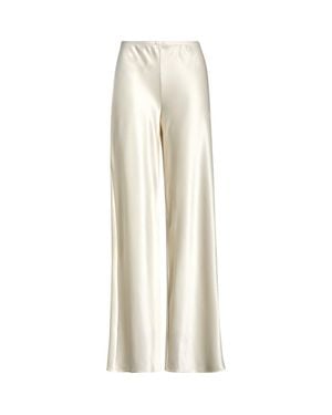 Reformation Gale High Waist Satin Pants - White