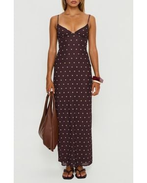 Princess Polly Dot Sleeveless Mesh Maxi Dress - Purple