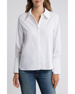 Wit & Wisdom Flare Cuff Button-Up Shirt - White