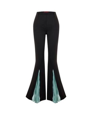 Pcfg The Party Edit Contrast Chiffon Detail Pants - Black