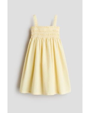 H&M Smocked Strappy Dress - Yellow