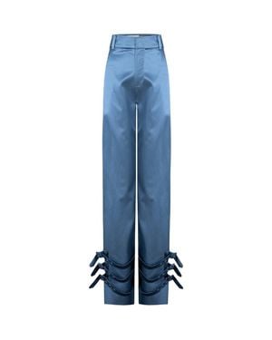Pcfg Linen Blend Free Heaven Shiny Pant - Blue