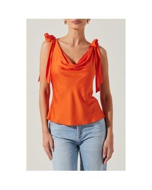 Astr Allexina Cowl Neck Top - Orange