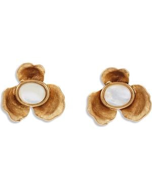 Lelet Poppies Mother-Of-Pearl Stud Earrings - Metallic