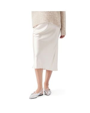 Ripe Maternity Crystal Satin Skirt - White