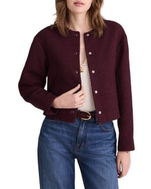 Madewell Collarless Tweed Jacket - Red