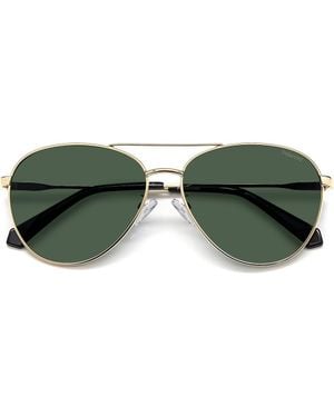 Polaroid 60Mm Polarized Aviator Sunglasses - Green