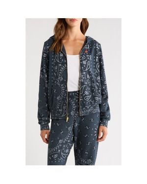 Aviator Nation Bandana Front Zip Hoodie - Blue