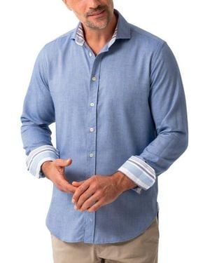 Koy Clothing Long Sleeve Cotton Merino Wool Shirt - Blue