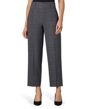 Wit & Wisdom Skyrise Plaid High Waist Straight Leg Ankle Pants - Black