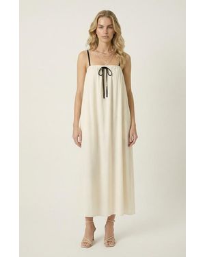 Modenaire Strapless Tie Front Maxi Dress - Natural