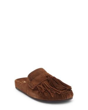 Jeffrey Campbell Toggle Fringe Mule - Brown