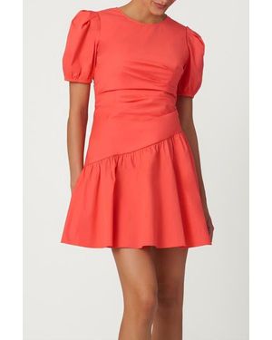 Shoshanna Cotton Poplin Milton Dress - Red