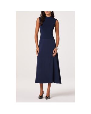 Astr Mixed Media Dress - Blue