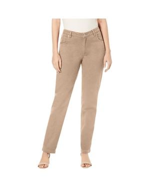 Jessica London Classic Cotton Denim Straight-Leg Jean - Natural