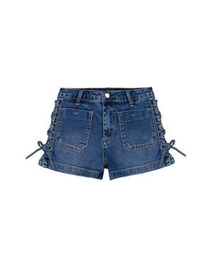 Joe's Jeans Kids' Emmy Lace-Up Denim Shorts - Blue