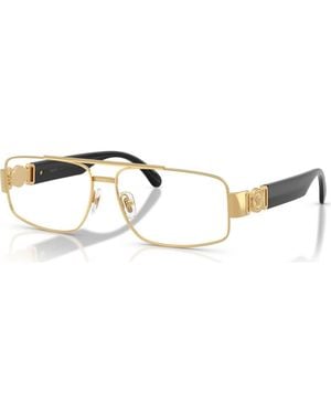 Versace 56Mm Rectangle Optical Glasses - Metallic