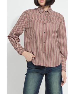 Lyssé Marjorie Placed Print Shirt - Red