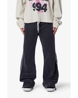 MNML Piped Kick Flare Leg Pants - Blue