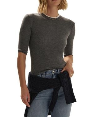 FAVORITE DAUGHTER The Amelia Elbow Sleeve Wool Sweater - Black